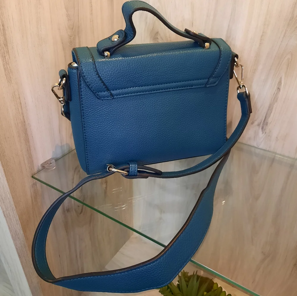 Teal Leather Crossbody Bag